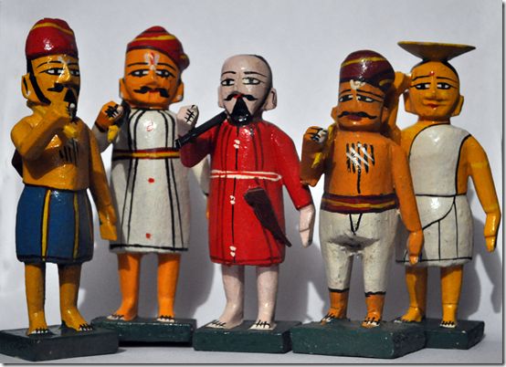 Kondapalli wooden figures representing ordinary people