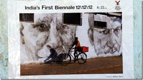 A poster created using images of Daniel Connell's work that appeared around Fort Kochi (from website)